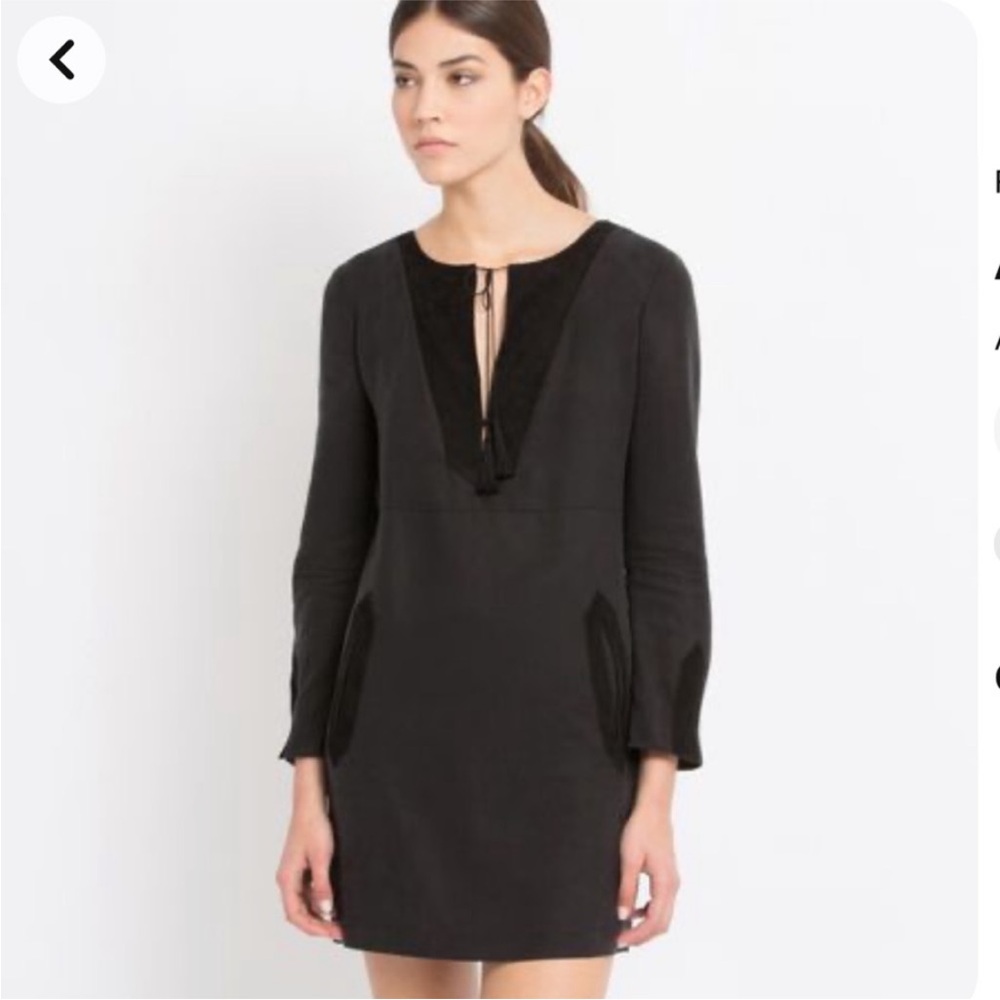 Maje Ecueil Suede Trim Dress